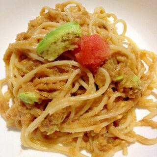 アボカドめんたいパスタ